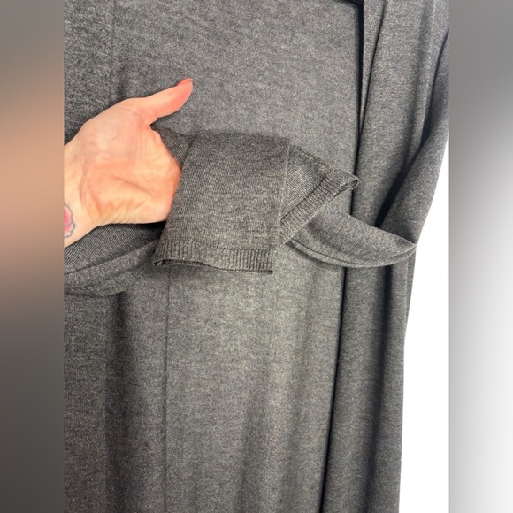 White House Wool Blend Open Front Long Cardigan Long Sleeve Lightweight Gray M - Picture 6 of 13